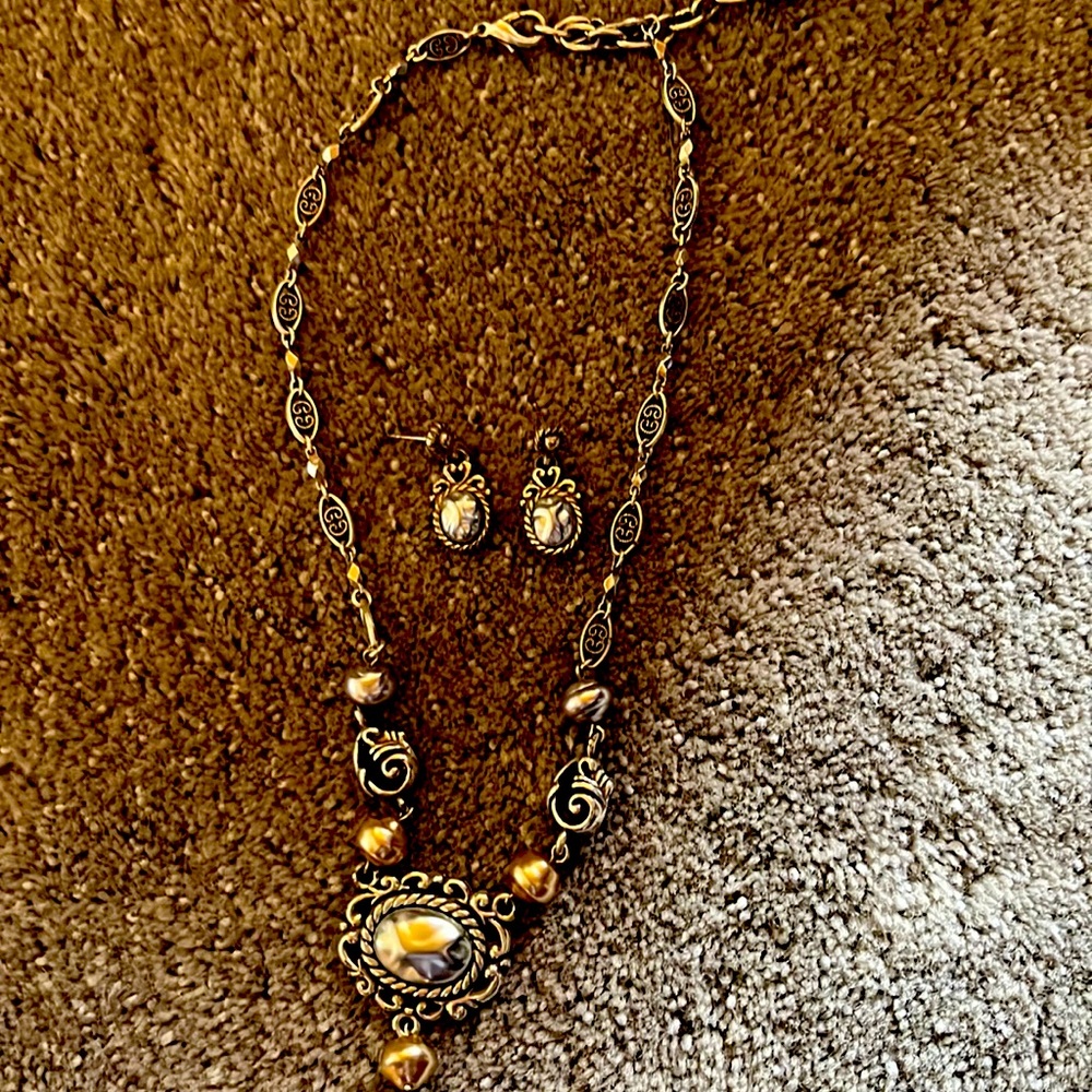 Brighton necklace with earrings silver
